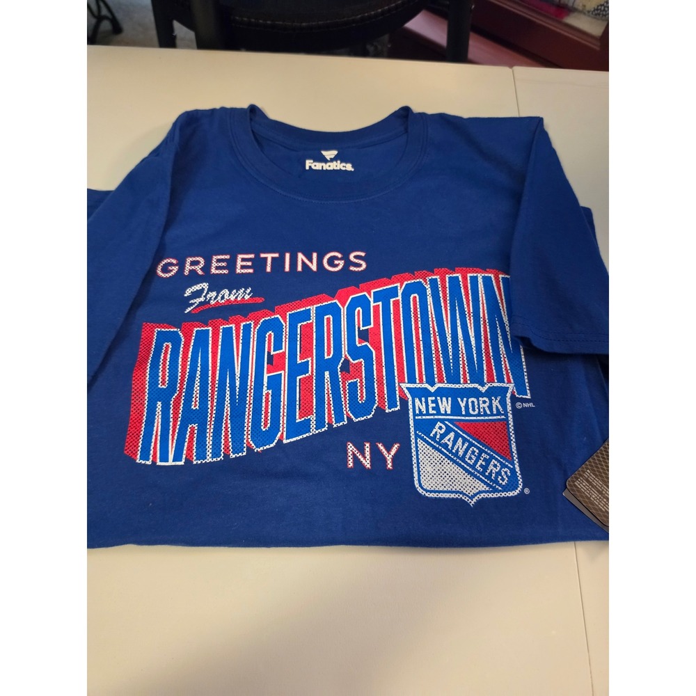 Fanatics New York Rangers Rangerstown NY Blue Graphic T-Shirt Mens Small New